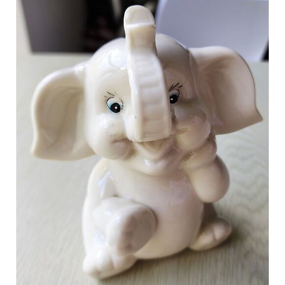 BANK-Smiling Elephant-Trunk Up-Cream-Vintage-Ceramic-Stopper - Picture 7 of 16